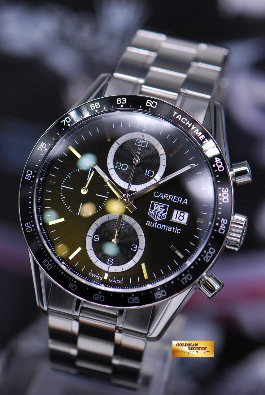 [SOLD] TAG HEUER CARRERA CHRONOGRAPH BLACK AUTOMATIC CV2010 (MINT)