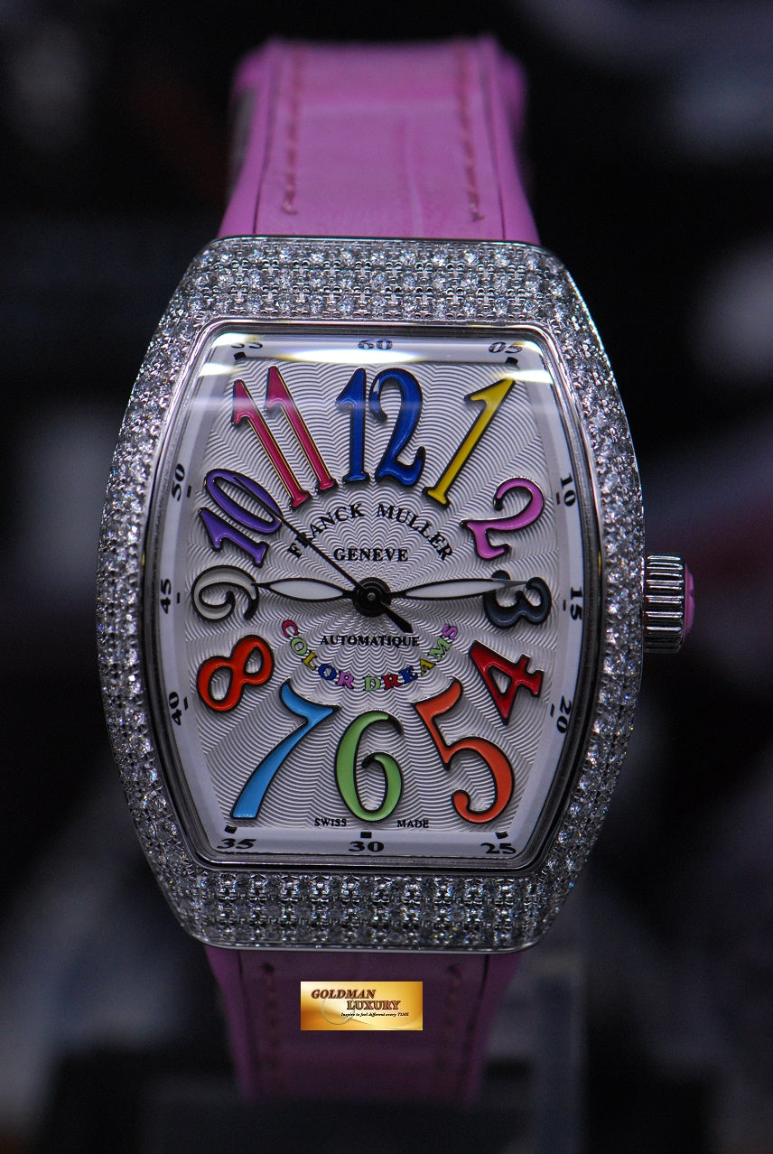 [SOLD] FRANCK MULLER VANGUARD LADIES 32mm CUSTOM DIAMOND COLOUR DREAM AUTOMATIC (NEW-UNWORN)