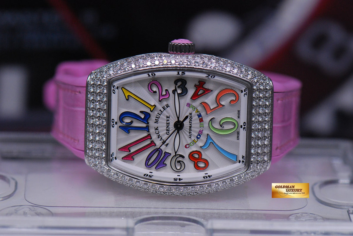 [SOLD] FRANCK MULLER VANGUARD LADIES 32mm CUSTOM DIAMOND COLOUR DREAM AUTOMATIC (NEW-UNWORN)