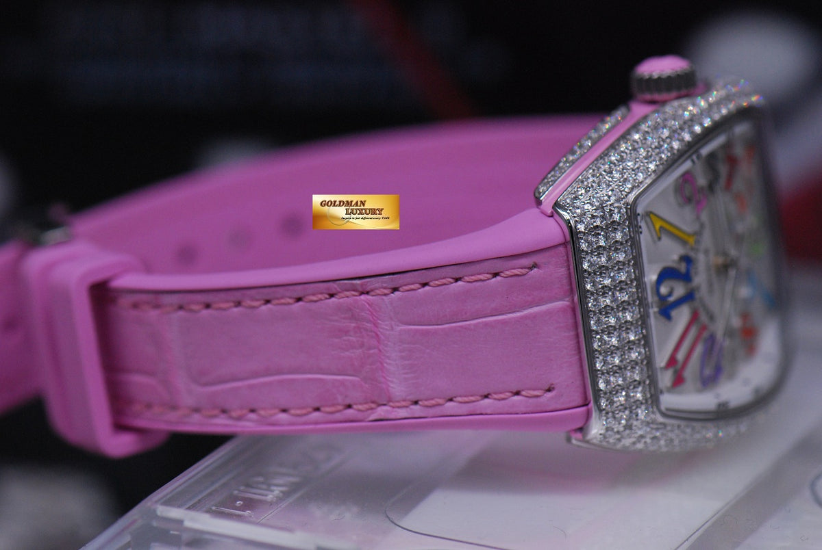 [SOLD] FRANCK MULLER VANGUARD LADIES 32mm CUSTOM DIAMOND COLOUR DREAM AUTOMATIC (NEW-UNWORN)