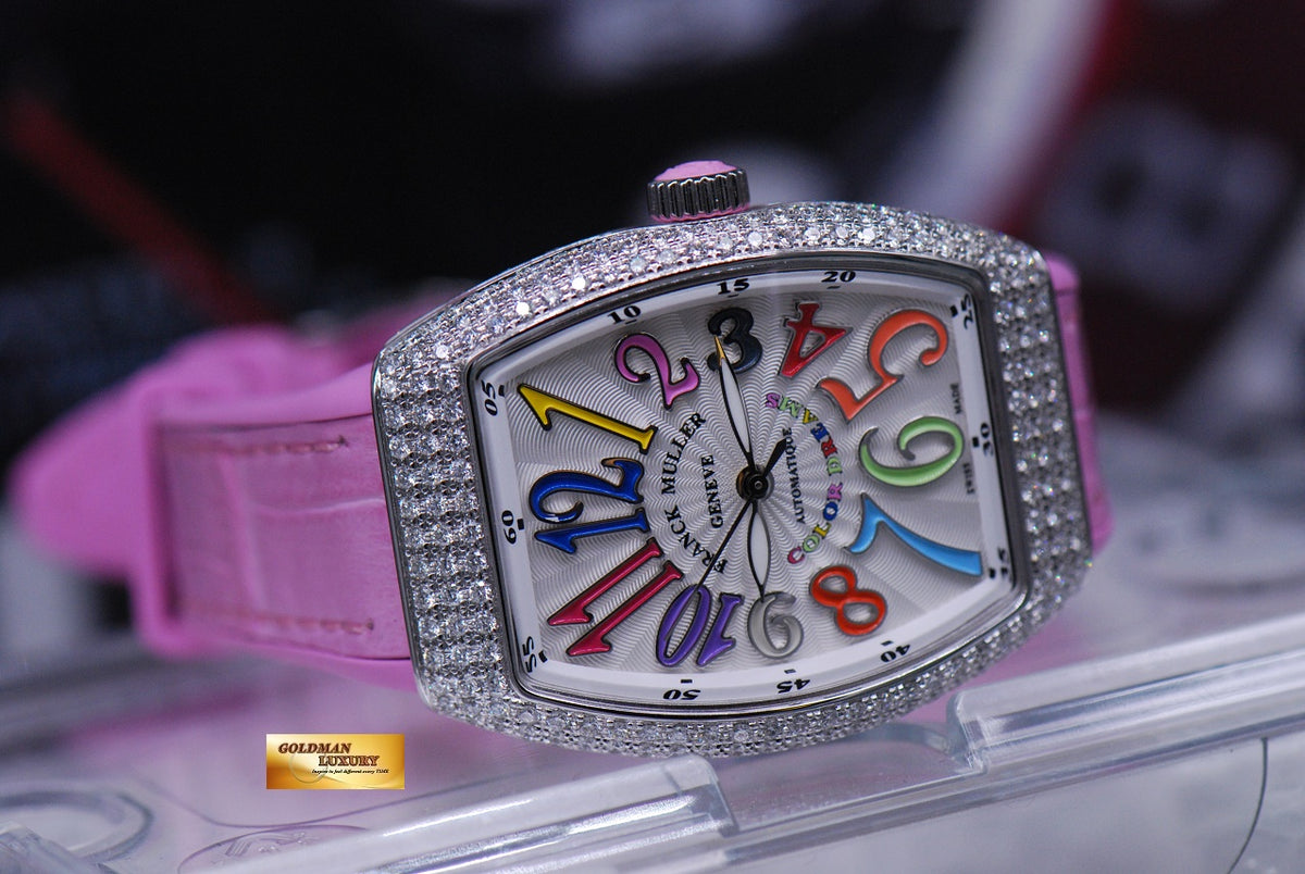[SOLD] FRANCK MULLER VANGUARD LADIES 32mm CUSTOM DIAMOND COLOUR DREAM AUTOMATIC (NEW-UNWORN)