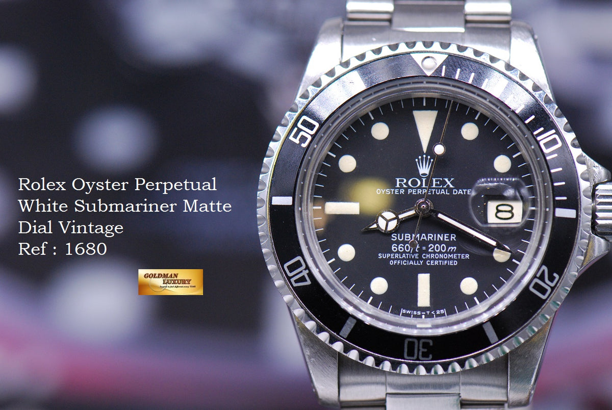 [SOLD] ROLEX OYSTER PERPETUAL WHITE SUBMARINER MATTE DIAL 1680 (VINTAGE)