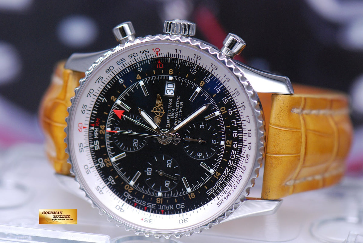 [SOLD] BREITLING NAVITIMER GMT 46mm CHRONOGRAPH BLACK A24322 (MINT)