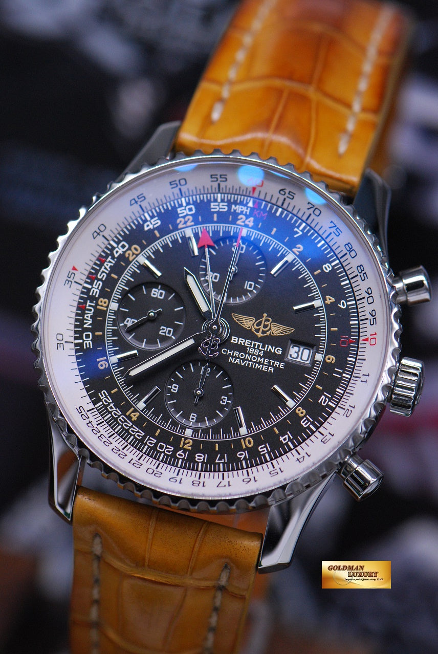 [SOLD] BREITLING NAVITIMER GMT 46mm CHRONOGRAPH BLACK A24322 (MINT)