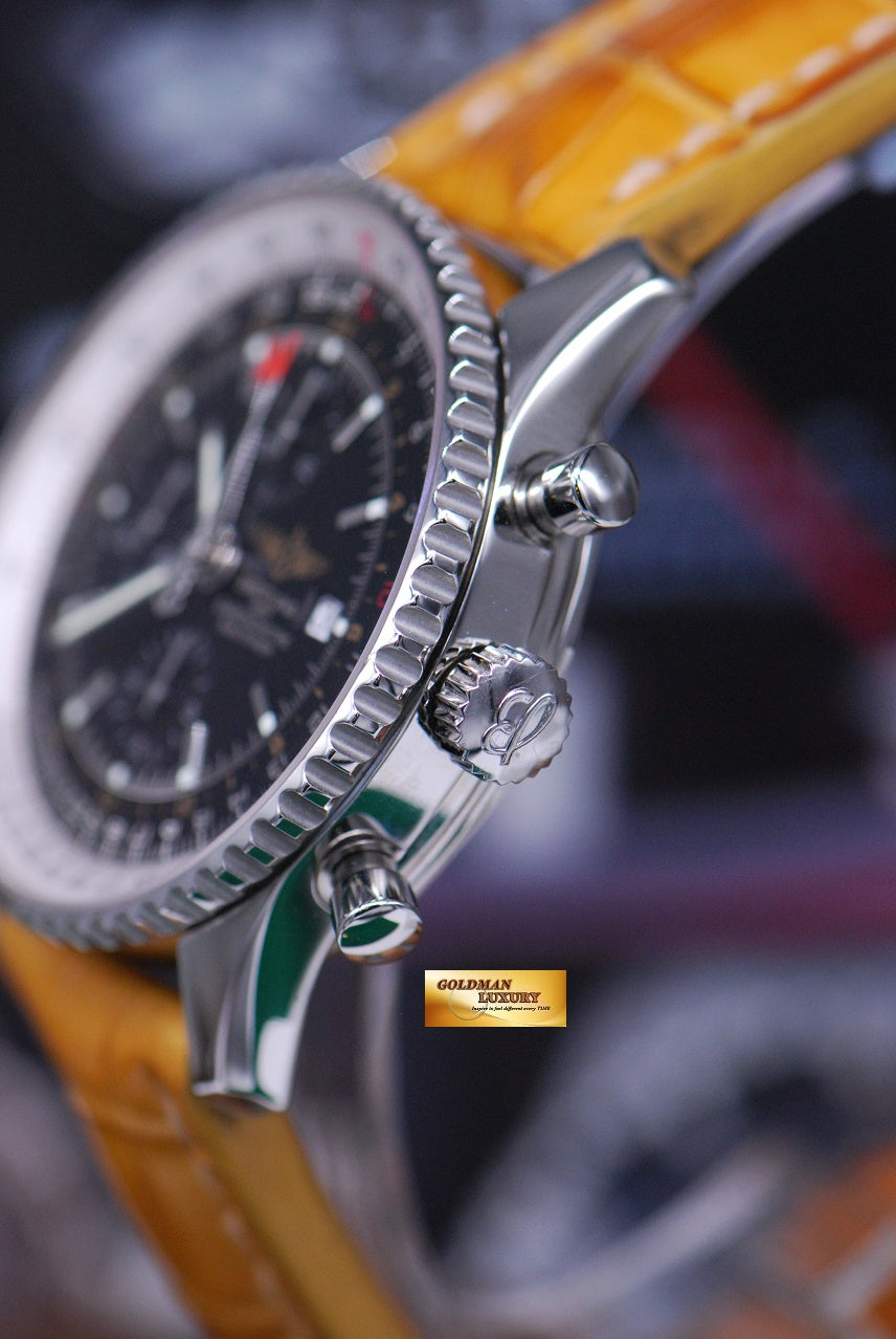 [SOLD] BREITLING NAVITIMER GMT 46mm CHRONOGRAPH BLACK A24322 (MINT)