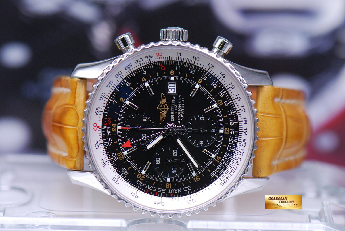 [SOLD] BREITLING NAVITIMER GMT 46mm CHRONOGRAPH BLACK A24322 (MINT)