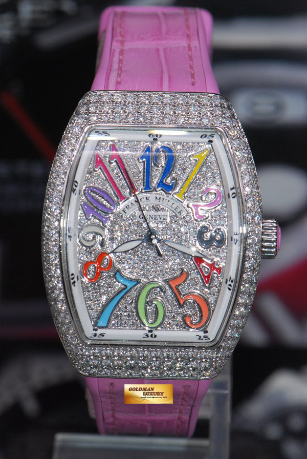 [SOLD] FRANCK MULLER VANGUARD LADIES 32mm CUSTOM FULL-PAVED DIAMOND COLOUR DREAM AUTOMATIC (NEW-UNWORN)
