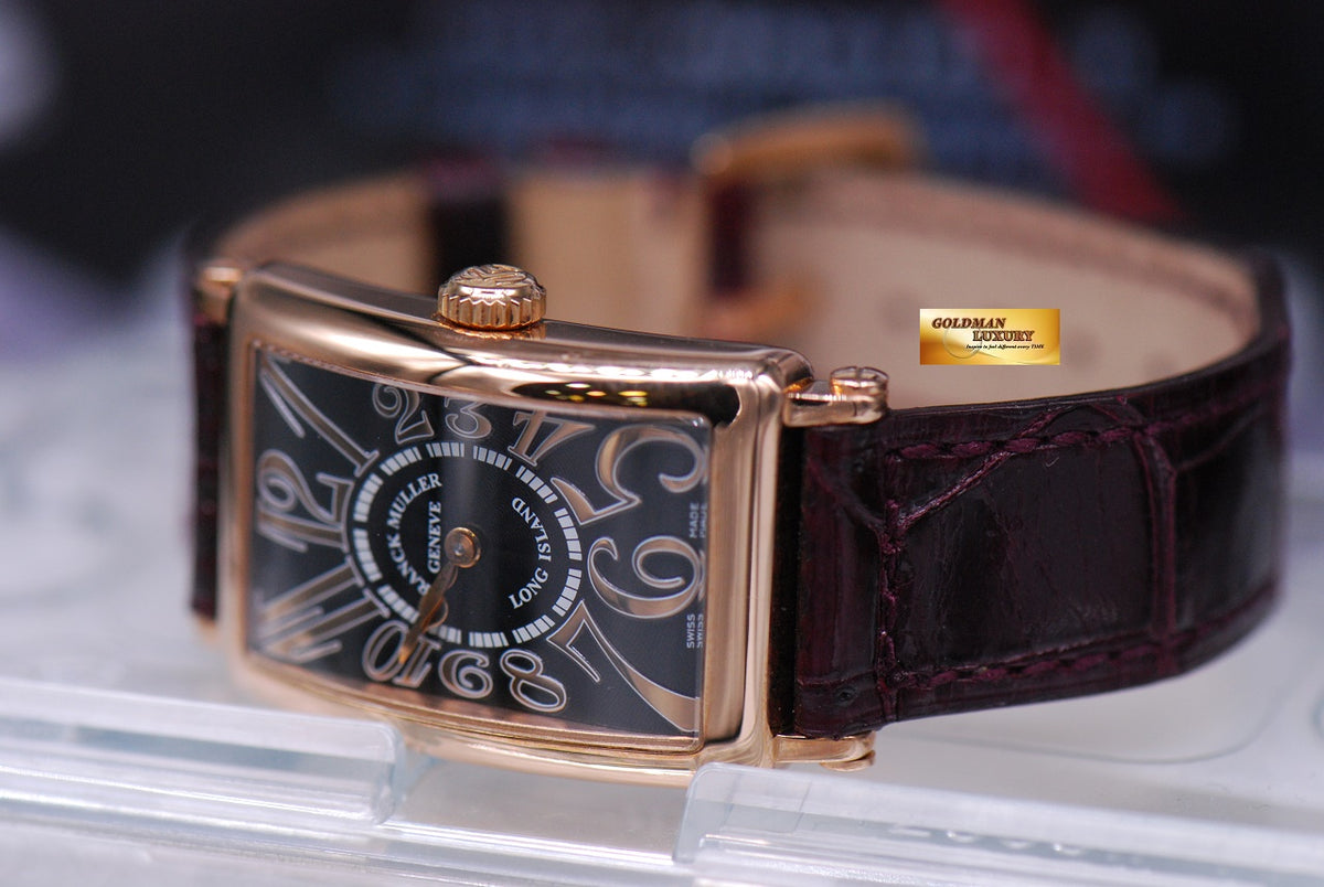 [SOLD] FRANCK MULLER LONG ISLAND LADIES 18K ROSE GOLD RELIEF QUARTZ 902M (MINT)