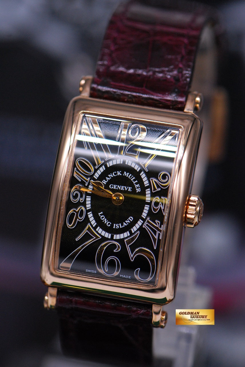 [SOLD] FRANCK MULLER LONG ISLAND LADIES 18K ROSE GOLD RELIEF QUARTZ 902M (MINT)