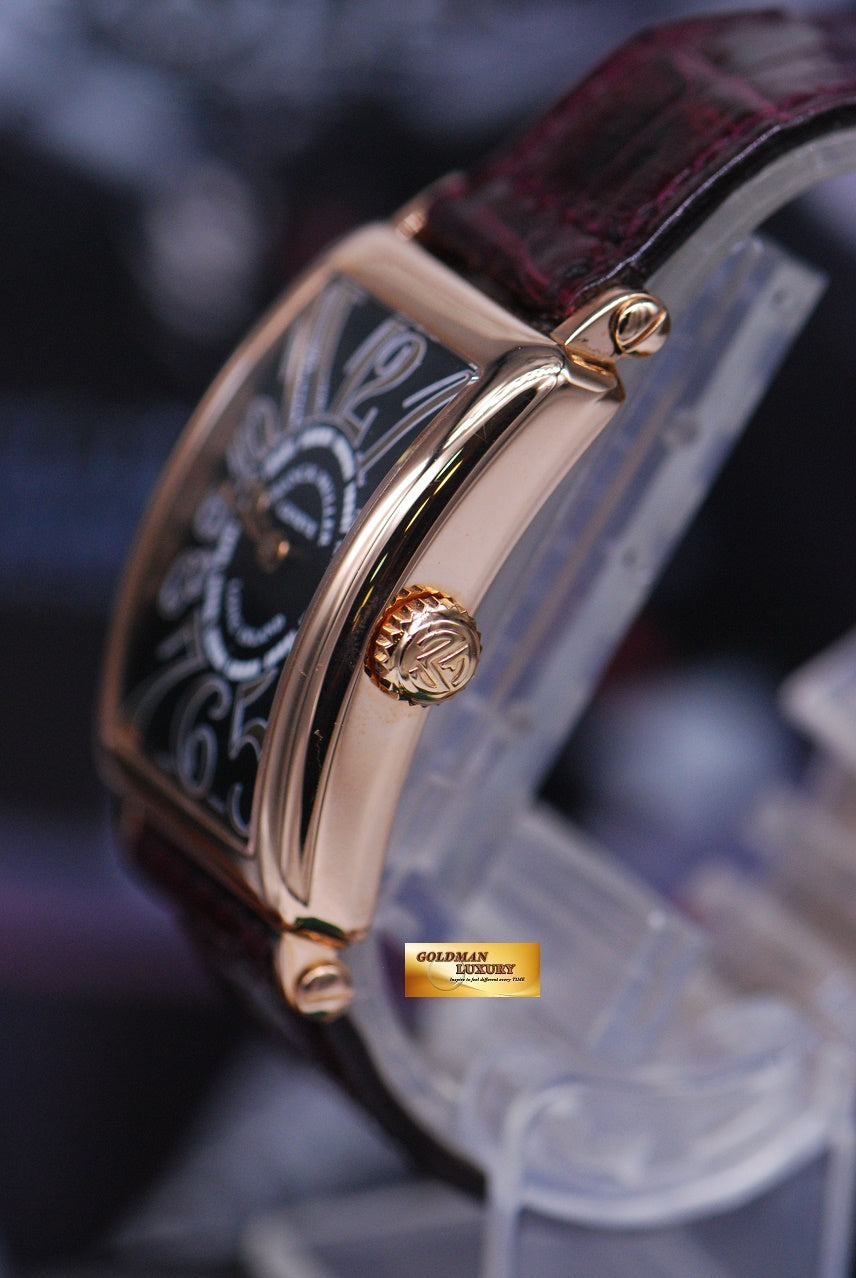 [SOLD] FRANCK MULLER LONG ISLAND LADIES 18K ROSE GOLD RELIEF QUARTZ 902M (MINT)
