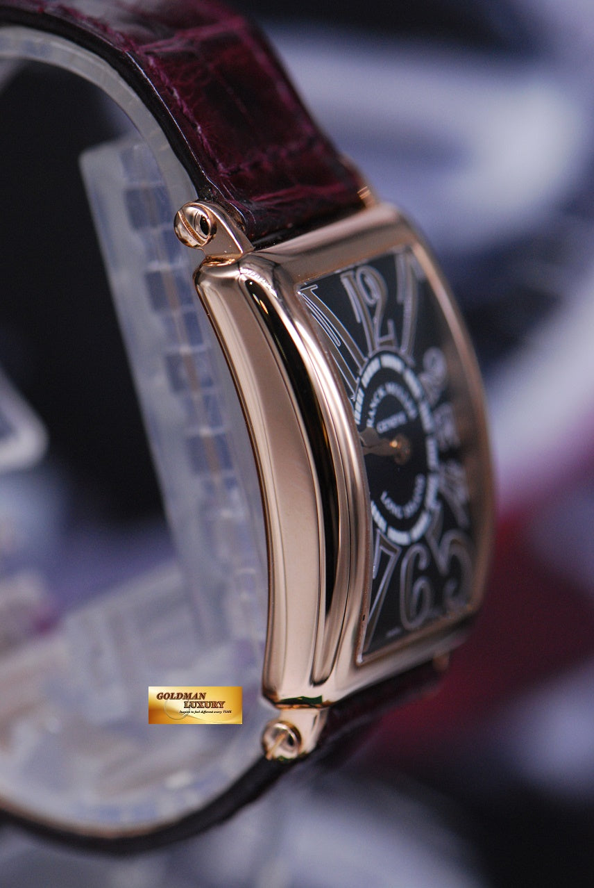 [SOLD] FRANCK MULLER LONG ISLAND LADIES 18K ROSE GOLD RELIEF QUARTZ 902M (MINT)