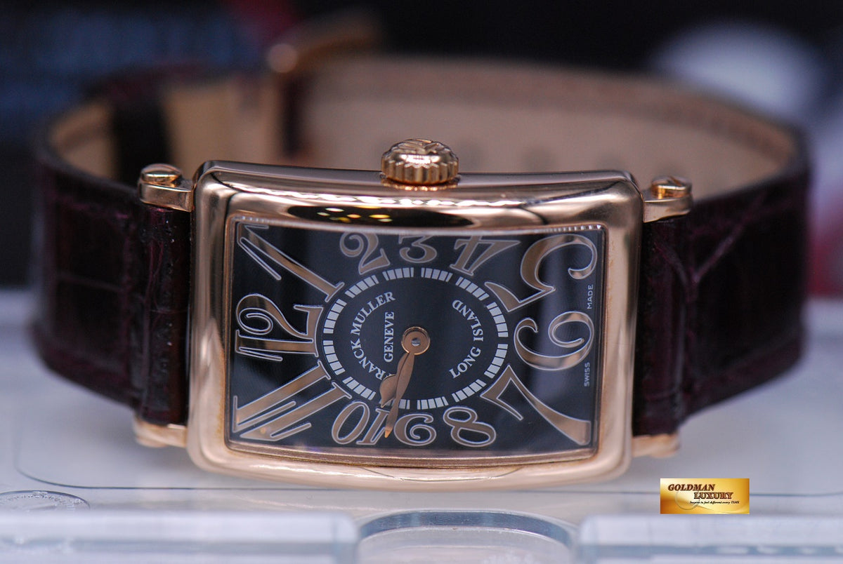 [SOLD] FRANCK MULLER LONG ISLAND LADIES 18K ROSE GOLD RELIEF QUARTZ 902M (MINT)