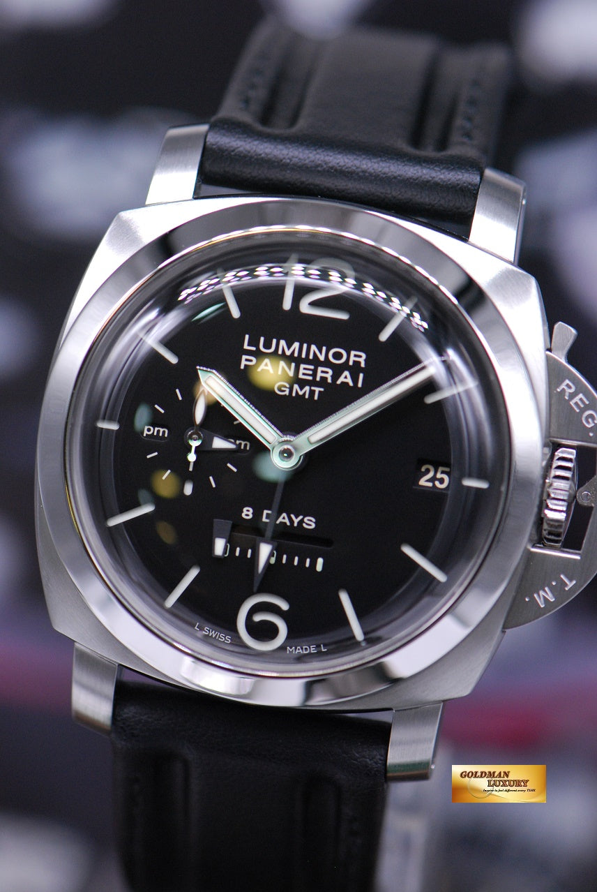 [SOLD] PANERAI LUMINOR GMT 8-DAYS AM/PM DIAL MANUAL WINDING PAM 233 (NOS)