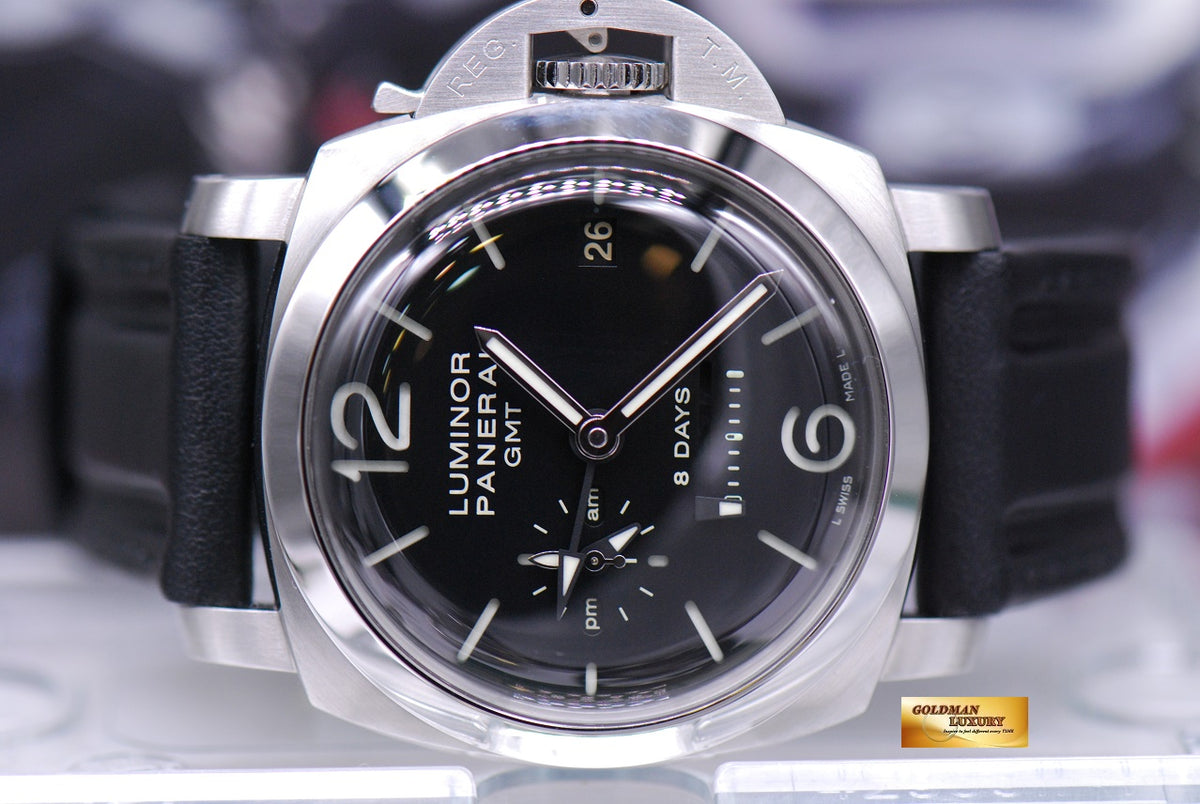 [SOLD] PANERAI LUMINOR GMT 8-DAYS AM/PM DIAL MANUAL WINDING PAM 233 (NOS)