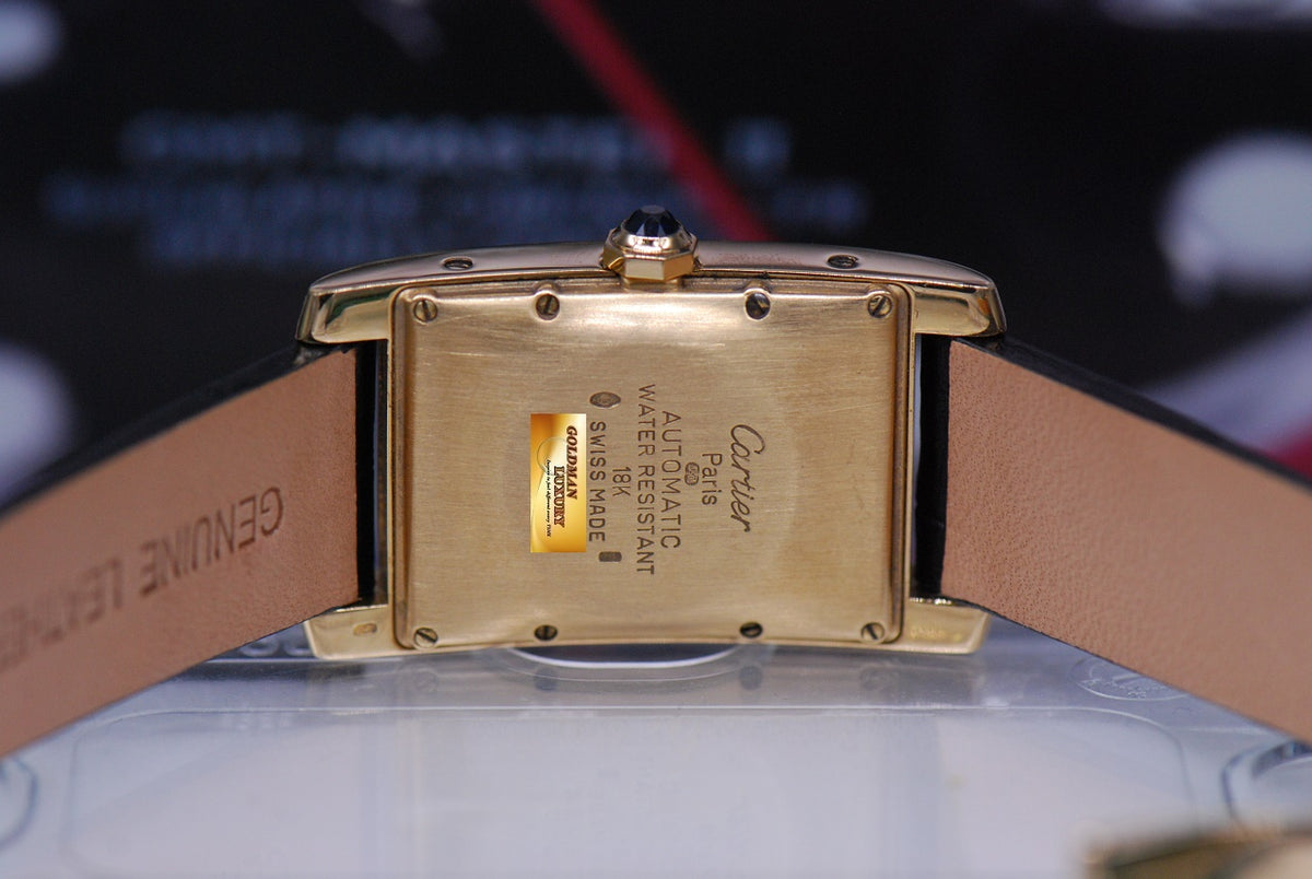 [SOLD] CARTIER TANK AMERICAINE 18K YELLOW GOLD LARGE AUTOMATIC 8172984 (MINT)