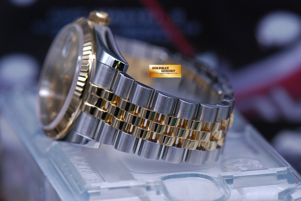 [SOLD] ROLEX OYSTER PERPETUAL DATEJUST 36mm HALF-GOLD DIAMOND GOLD DIAL 116233 (MINT)