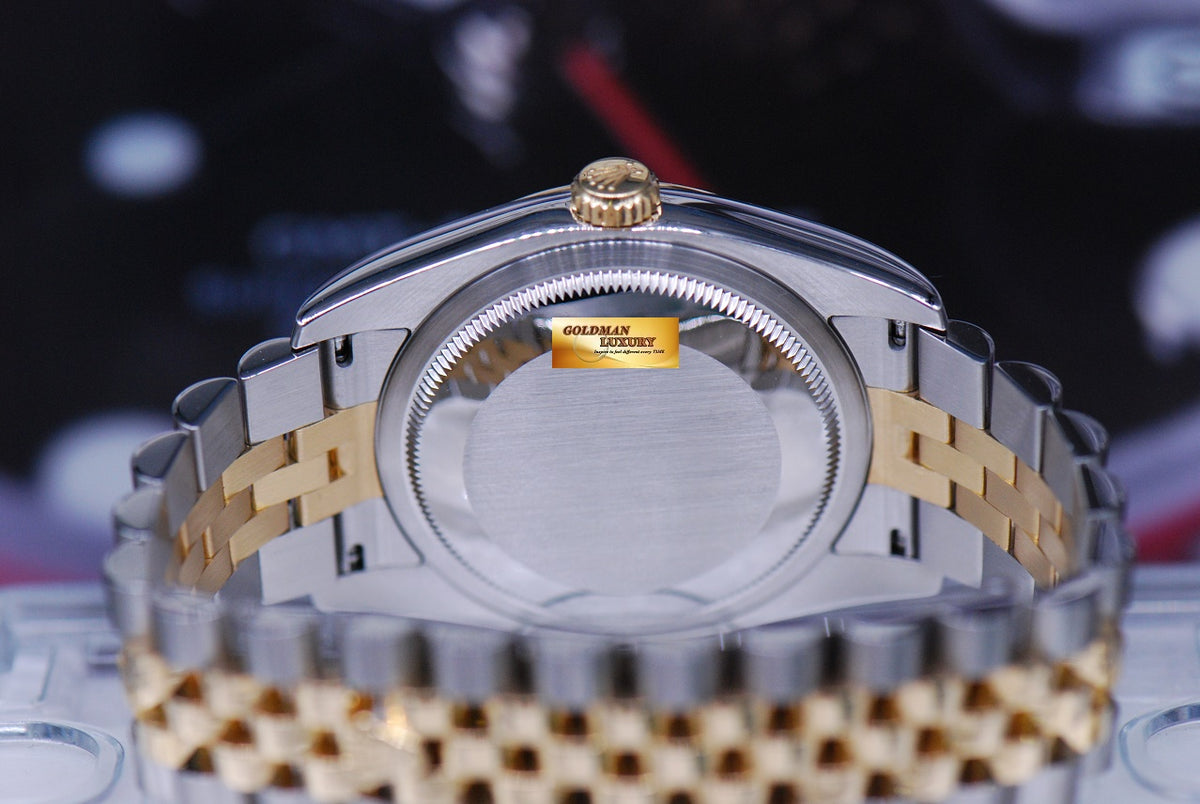[SOLD] ROLEX OYSTER PERPETUAL DATEJUST 36mm HALF-GOLD DIAMOND GOLD DIAL 116233 (MINT)