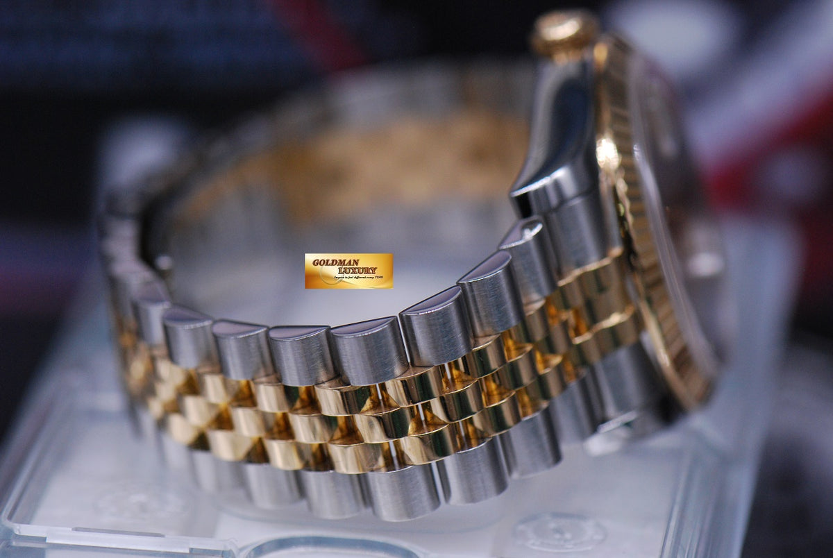 [SOLD] ROLEX OYSTER PERPETUAL DATEJUST 36mm HALF-GOLD GOLD DIAL 116233 (MINT)