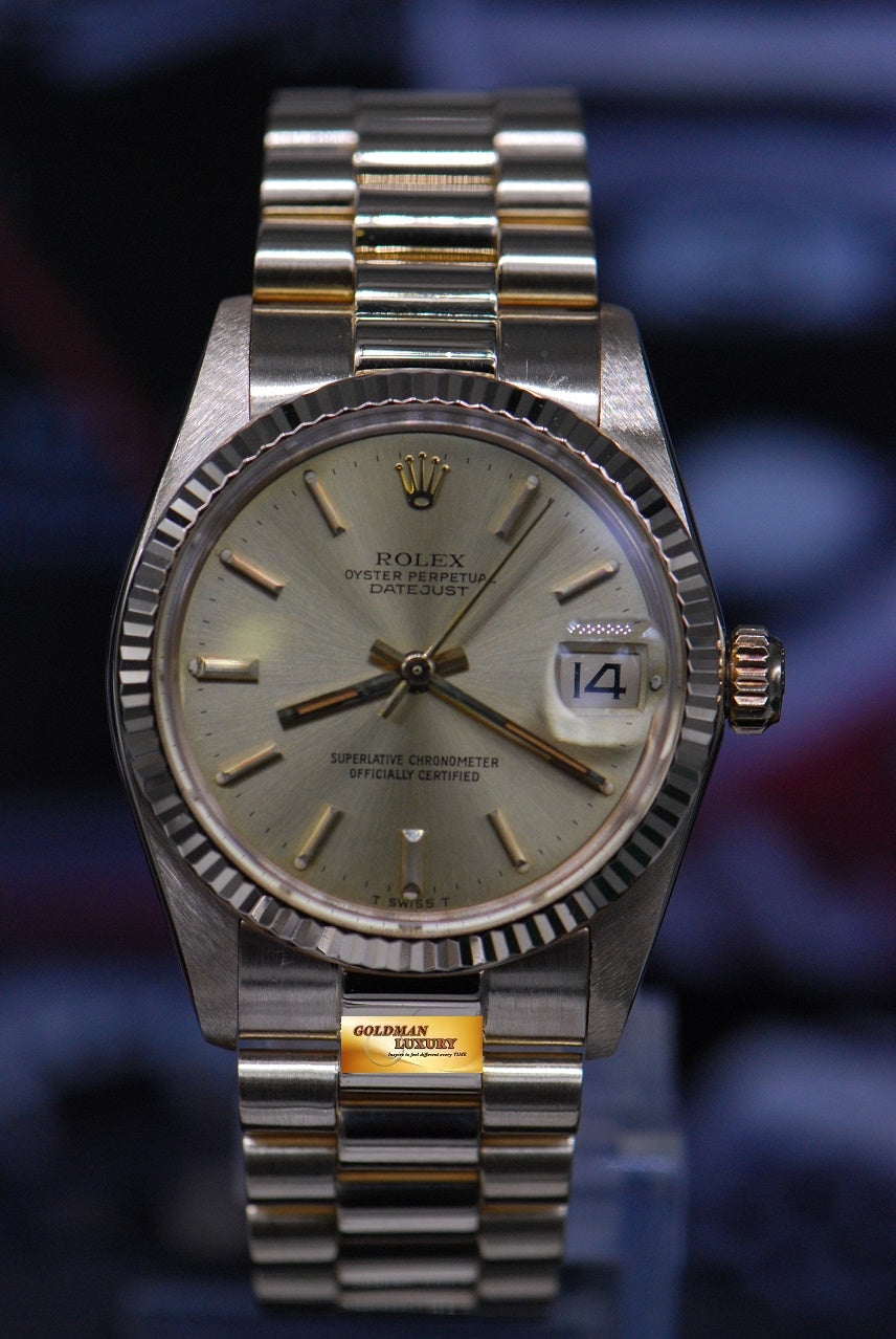 [SOLD] ROLEX OYSTER PERPETUAL DATEJUST 31mm BOYSIZE 18K YELLOW GOLD 6827 (NEAR MINT)