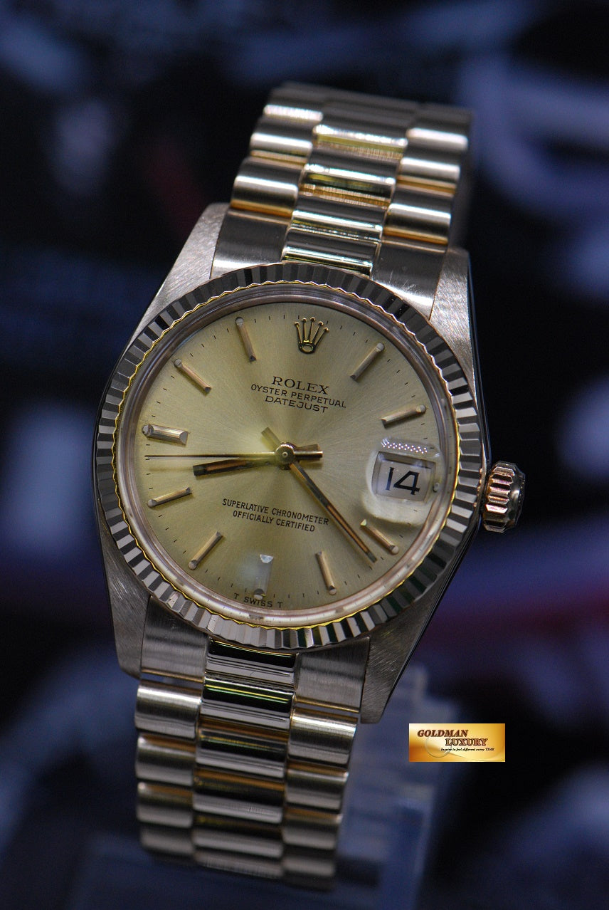[SOLD] ROLEX OYSTER PERPETUAL DATEJUST 31mm BOYSIZE 18K YELLOW GOLD 6827 (NEAR MINT)