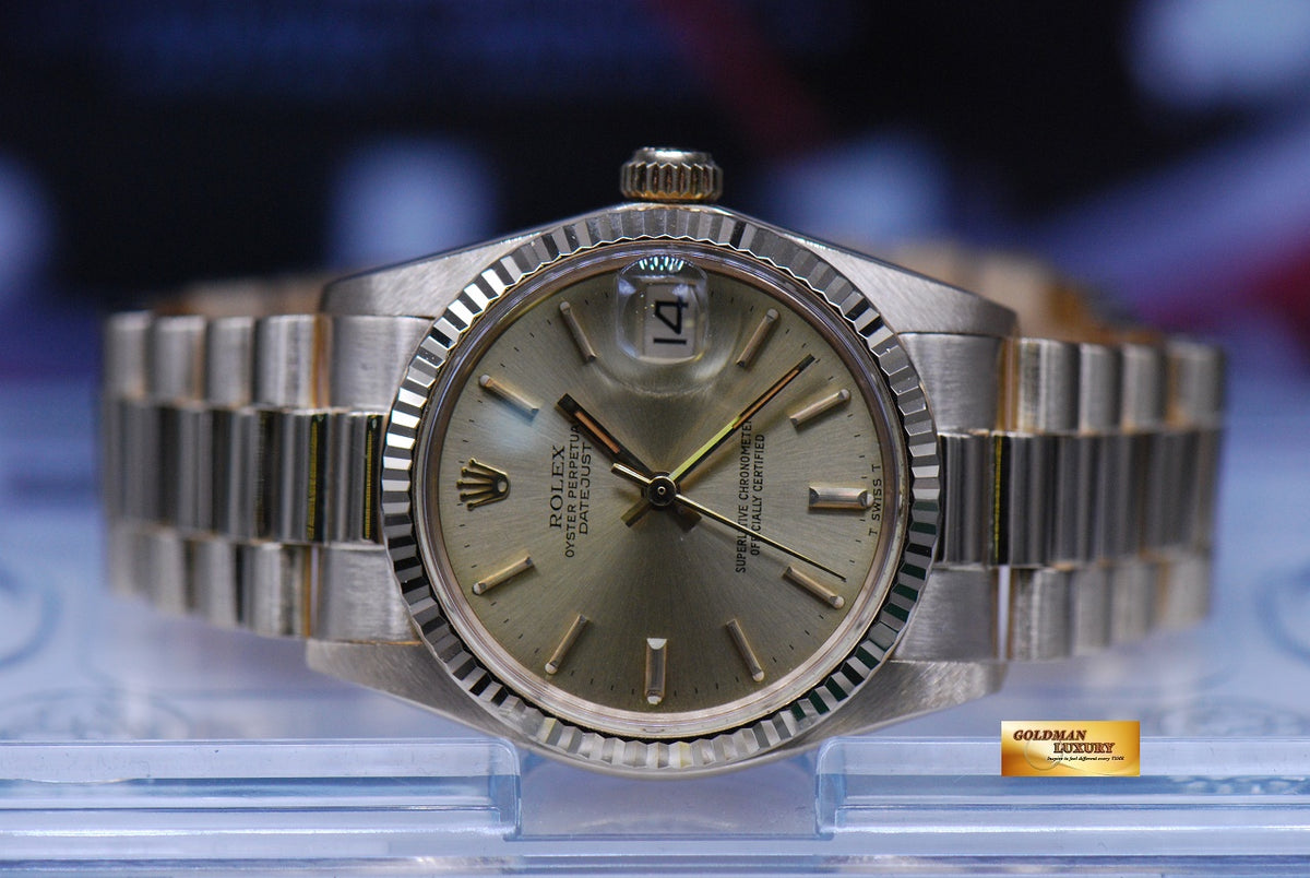 [SOLD] ROLEX OYSTER PERPETUAL DATEJUST 31mm BOYSIZE 18K YELLOW GOLD 6827 (NEAR MINT)