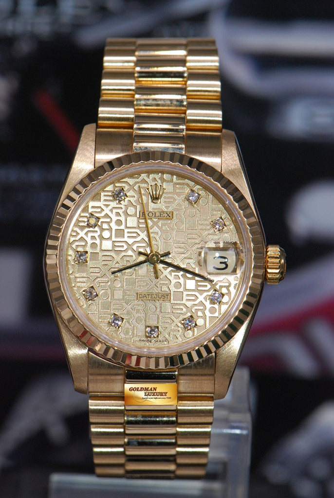 SOLD] ROLEX OYSTER PERPETUAL DATEJUST 31mm BOYSIZE 18K YELLOW GOLD