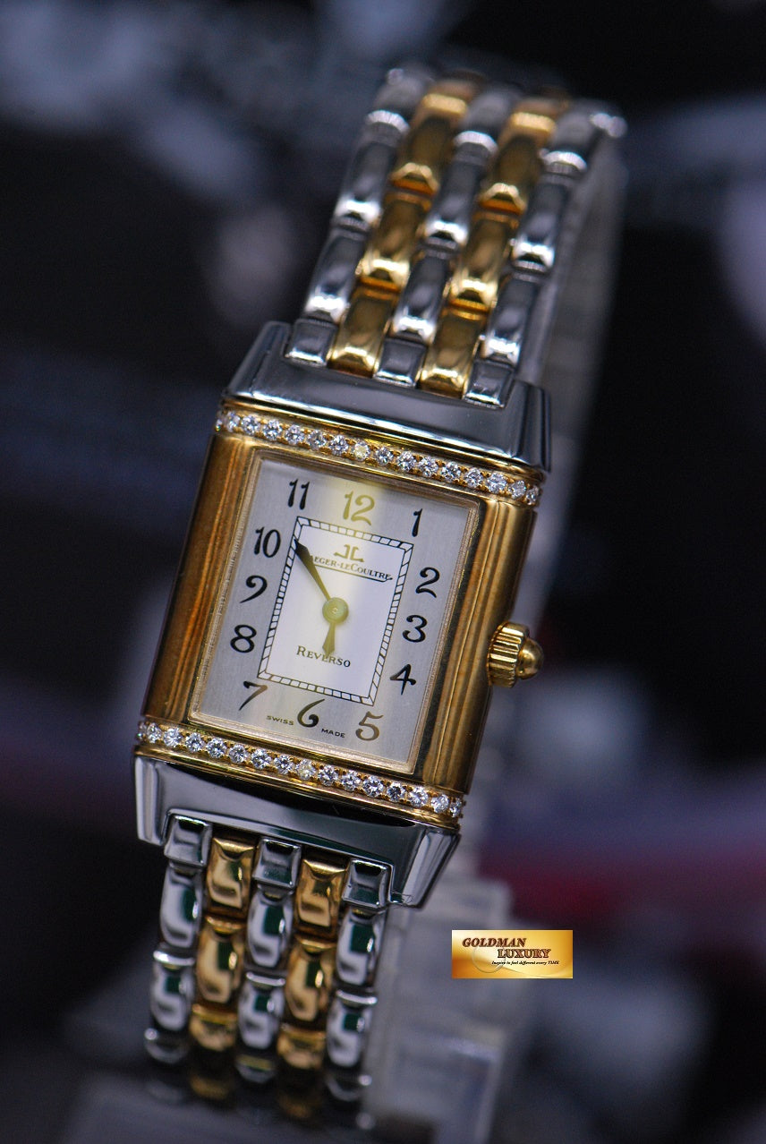 [SOLD] JAEGER Le-COULTRE REVERSO LADIES HALF-GOLD DIAMOND QUARTZ 265.5.08 (NEAR MINT)
