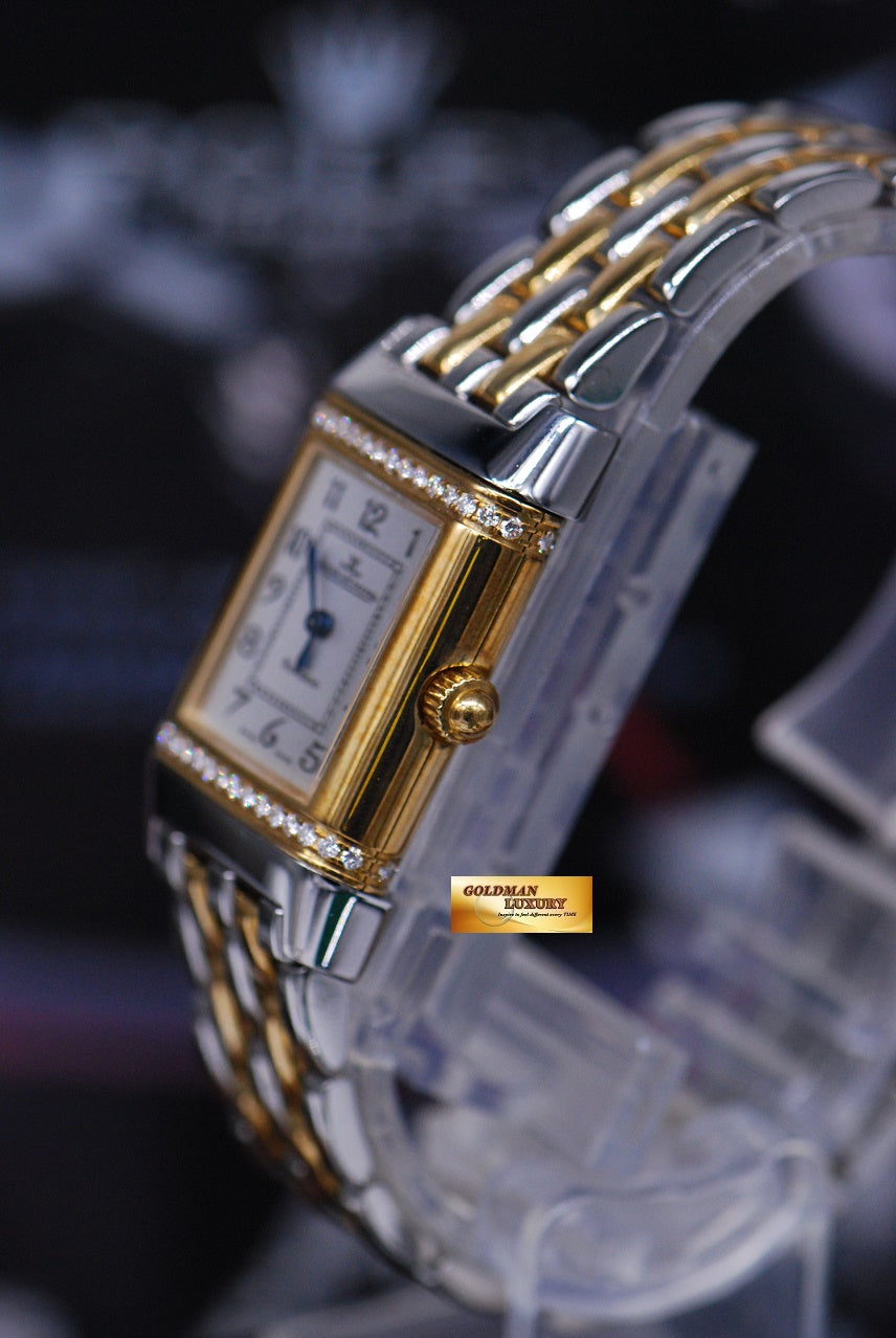 [SOLD] JAEGER Le-COULTRE REVERSO LADIES HALF-GOLD DIAMOND QUARTZ 265.5.08 (NEAR MINT)