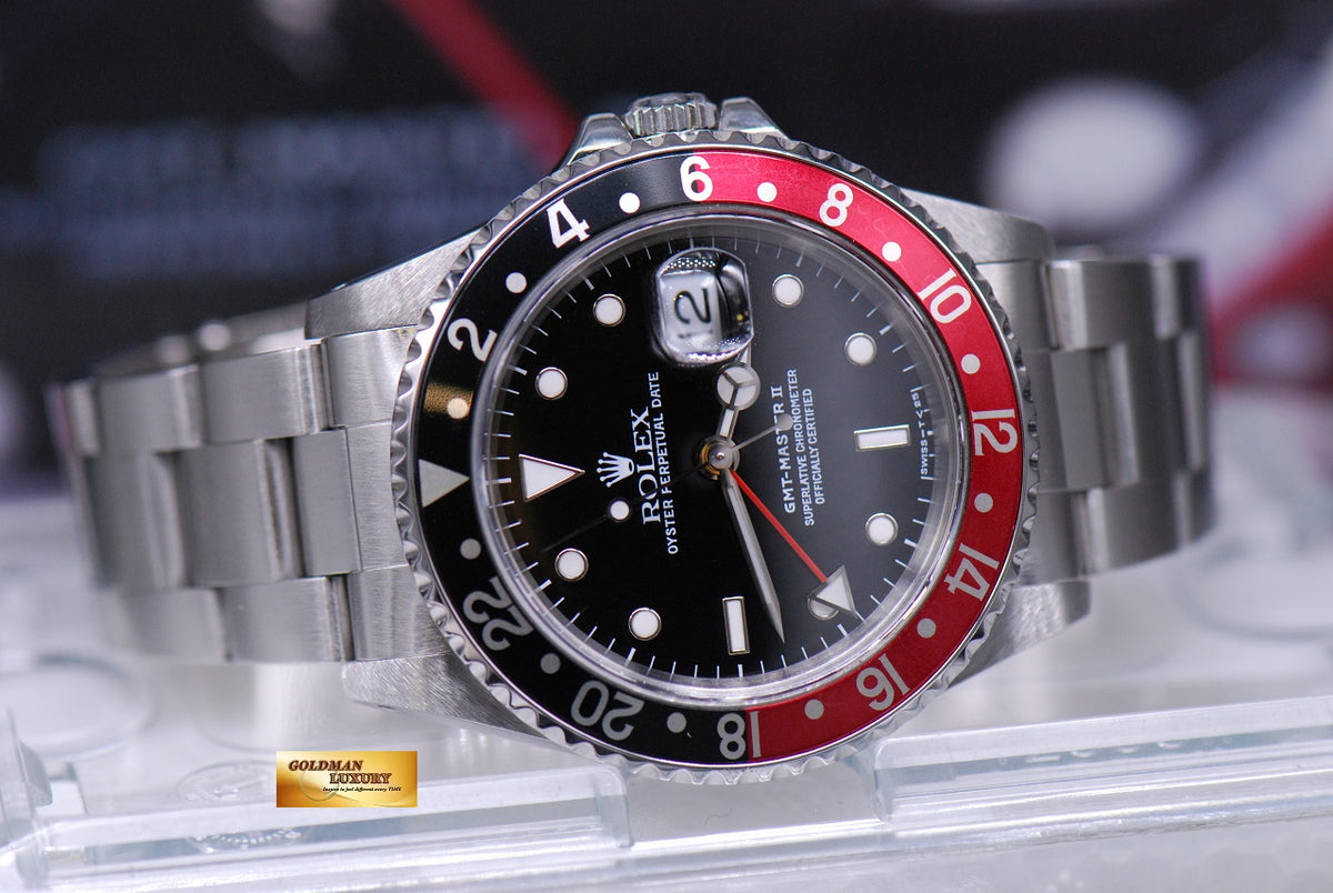 [SOLD] ROLEX OYSTER PERPETUAL GMT-MASTER II COKE BEZEL AUTOMATIC 16710 (MINT)