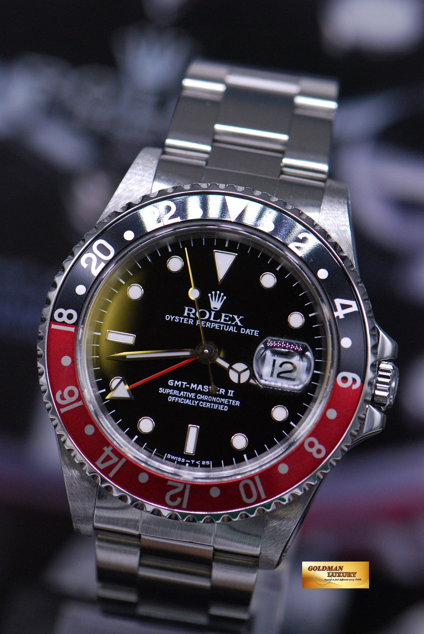 [SOLD] ROLEX OYSTER PERPETUAL GMT-MASTER II COKE BEZEL AUTOMATIC 16710 (MINT)