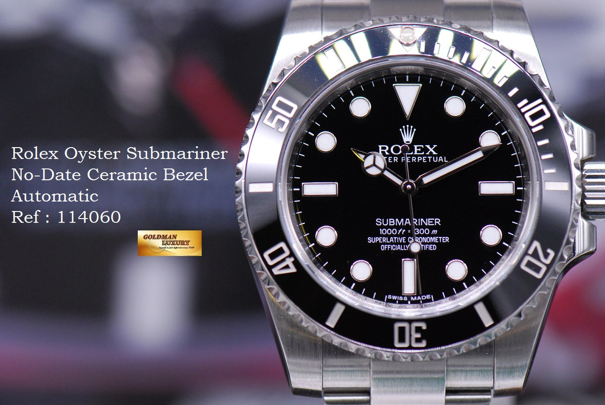[SOLD] ROLEX OYSTER PERPETUAL SUBMARINER NO-DATE CERAMIC BEZEL 114060 (NEAR MINT)