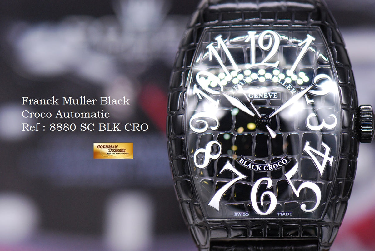 [SOLD] FRANCK MULLER BLACK CROCO AUTOMATIC 8880 SC BLK CRO (NEAR MINT)