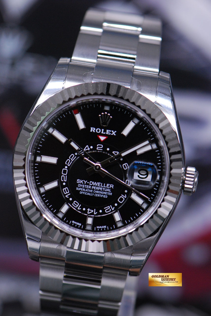[SOLD] ROLEX OYSTER PERPETUAL SKY-DWELLER ANNUAL CALENDAR SS BLACK Ref : 326934 (NEW-UNWORN)