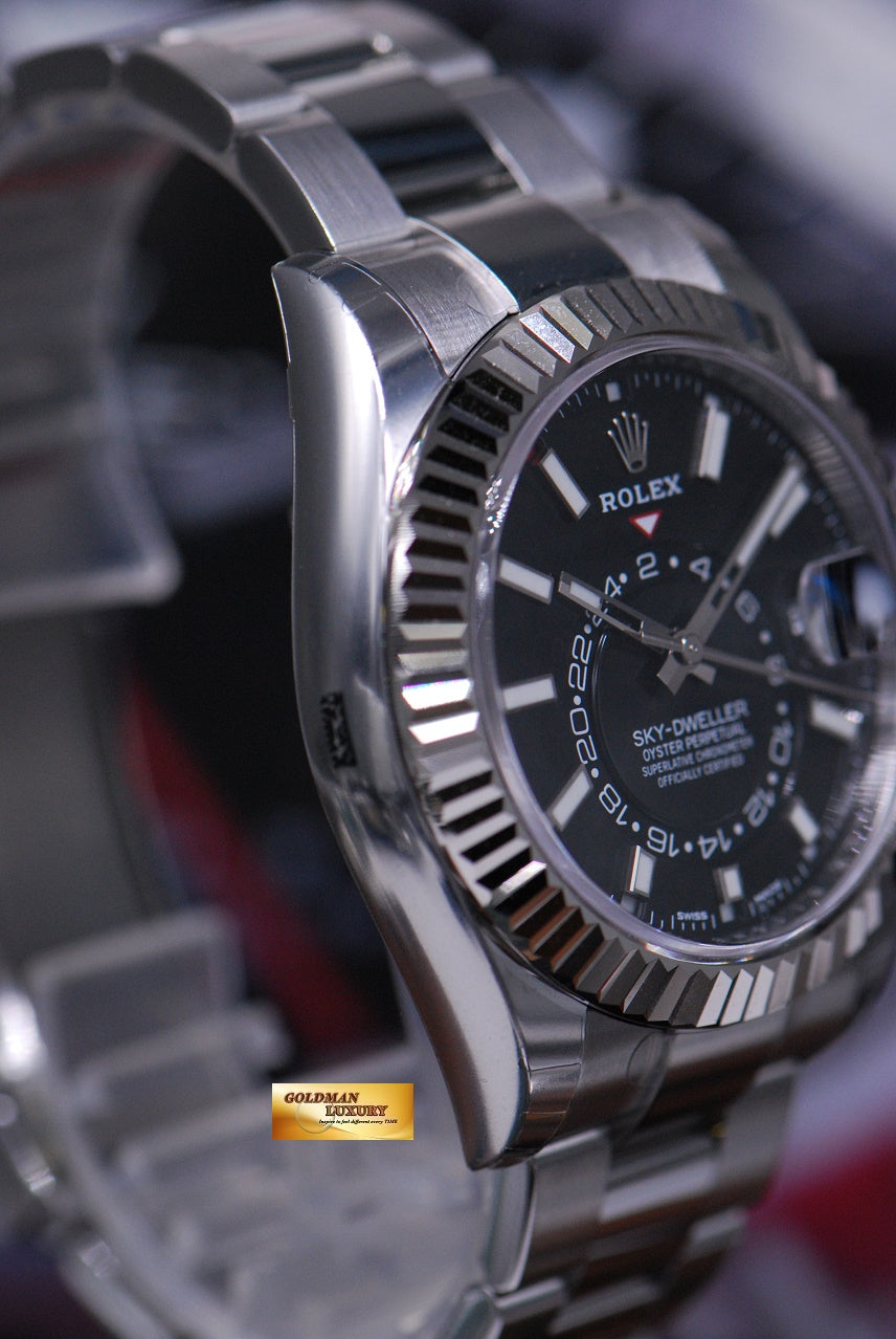 [SOLD] ROLEX OYSTER PERPETUAL SKY-DWELLER ANNUAL CALENDAR SS BLACK Ref : 326934 (NEW-UNWORN)