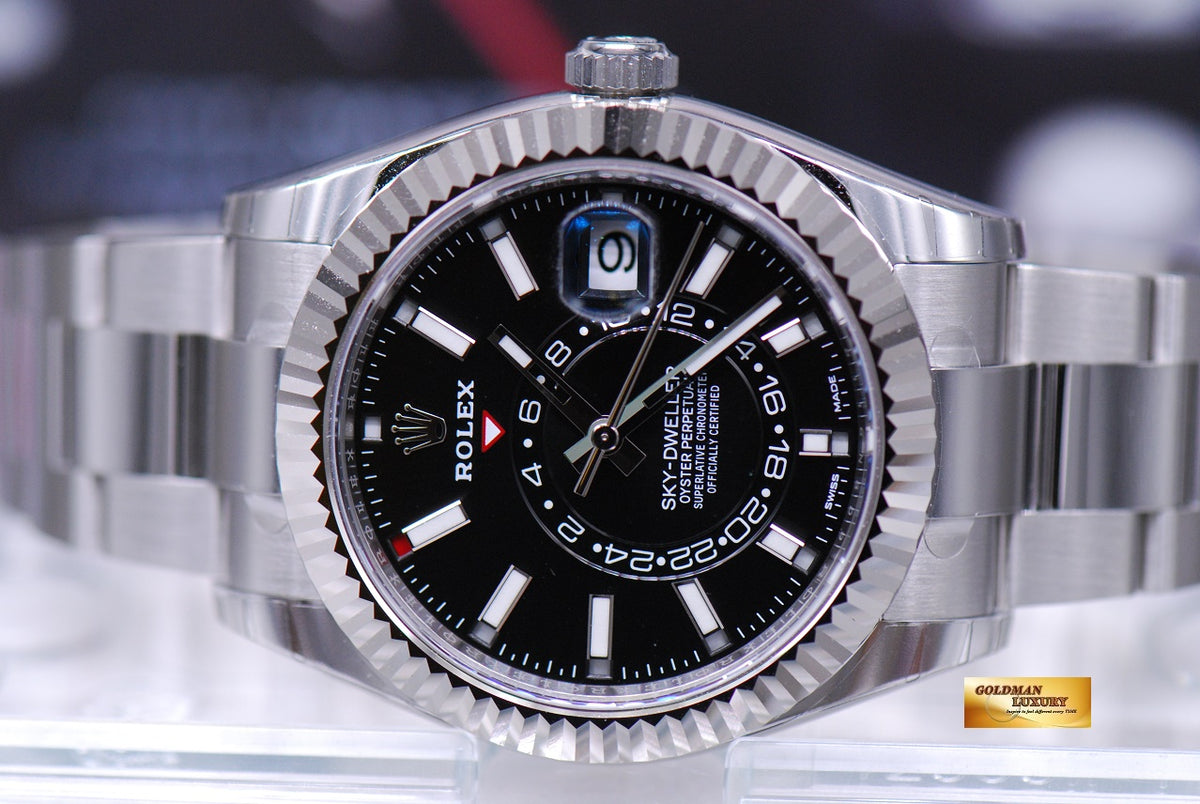 [SOLD] ROLEX OYSTER PERPETUAL SKY-DWELLER ANNUAL CALENDAR SS BLACK Ref : 326934 (NEW-UNWORN)