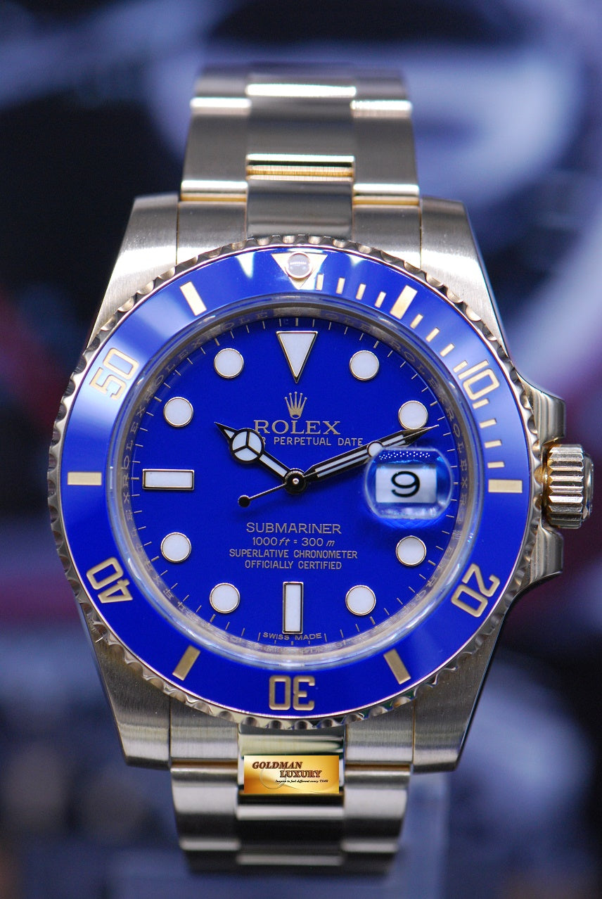 [SOLD] ROLEX OYSTER PERPETUAL SUBMARINER 18K YELLOW GOLD BLUE 116618LB (MINT)