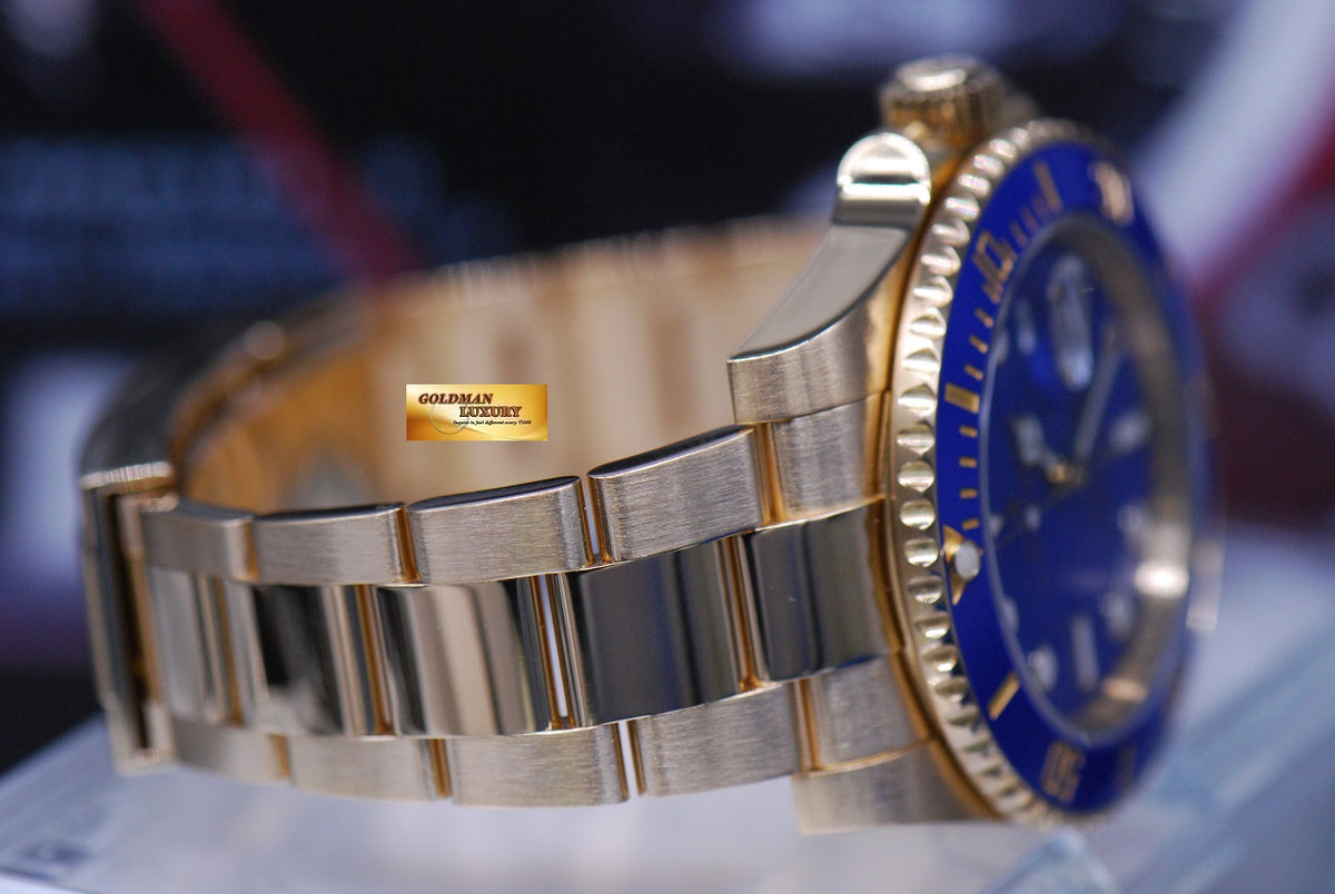 [SOLD] ROLEX OYSTER PERPETUAL SUBMARINER 18K YELLOW GOLD BLUE 116618LB (MINT)