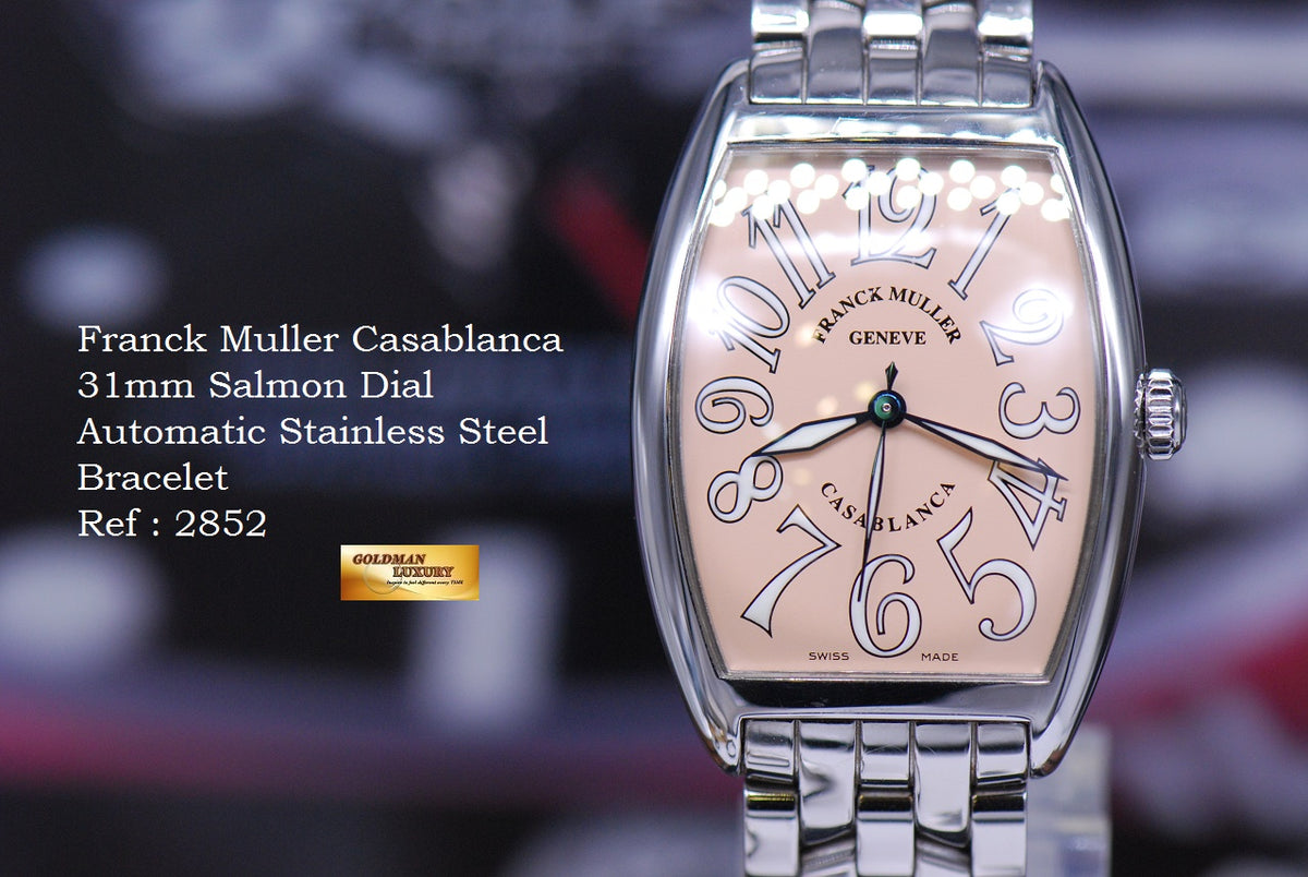 [SOLD] FRANCK MULLER CASABLANCA 31mm SALMON DIAL STEEL BRACELET AUTOMATIC 2852 (MINT)