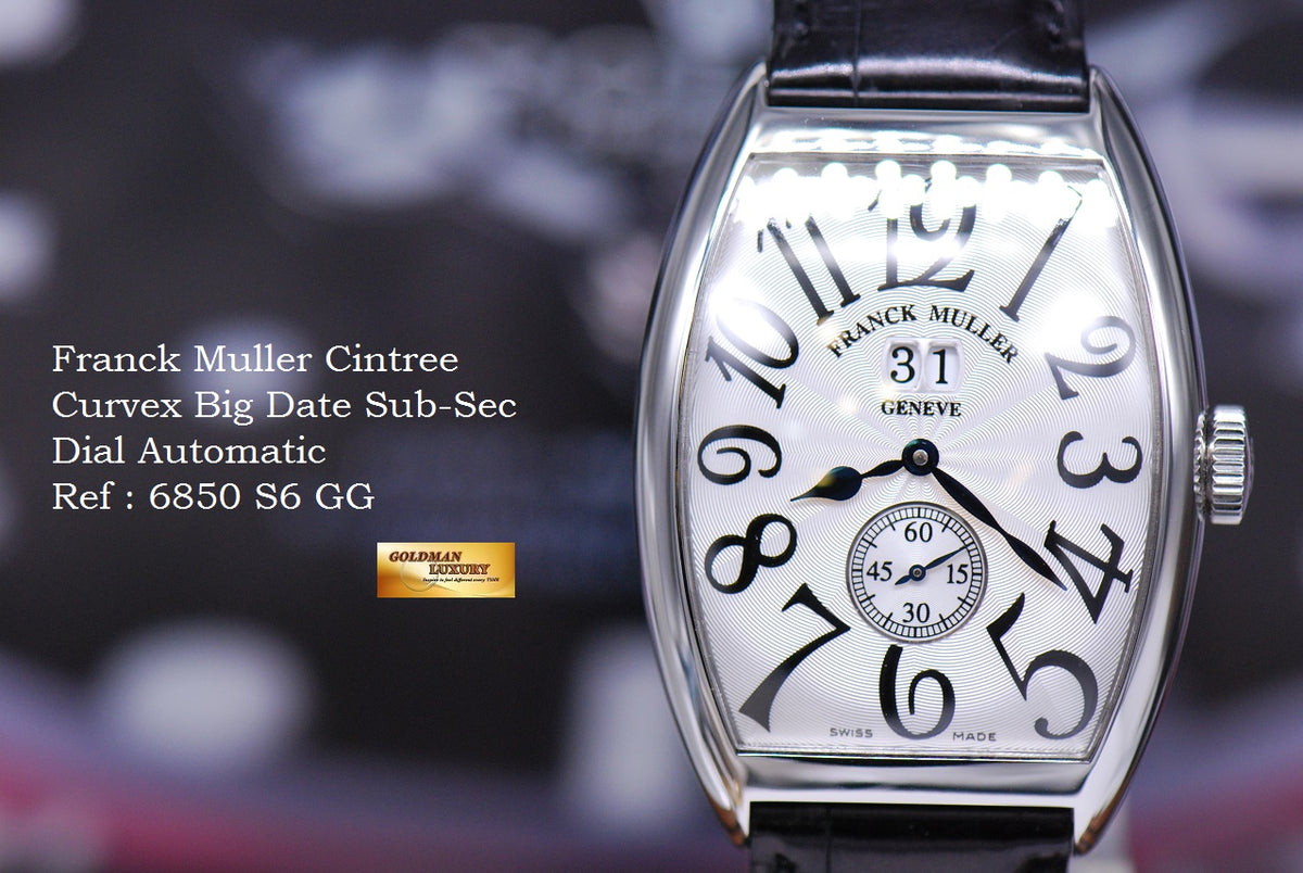 [SOLD] FRANCK MULLER CINTREE CURVEX BIG DATE SUB-SEC DIAL AUTOMATIC 6850 S6 GG (MINT)