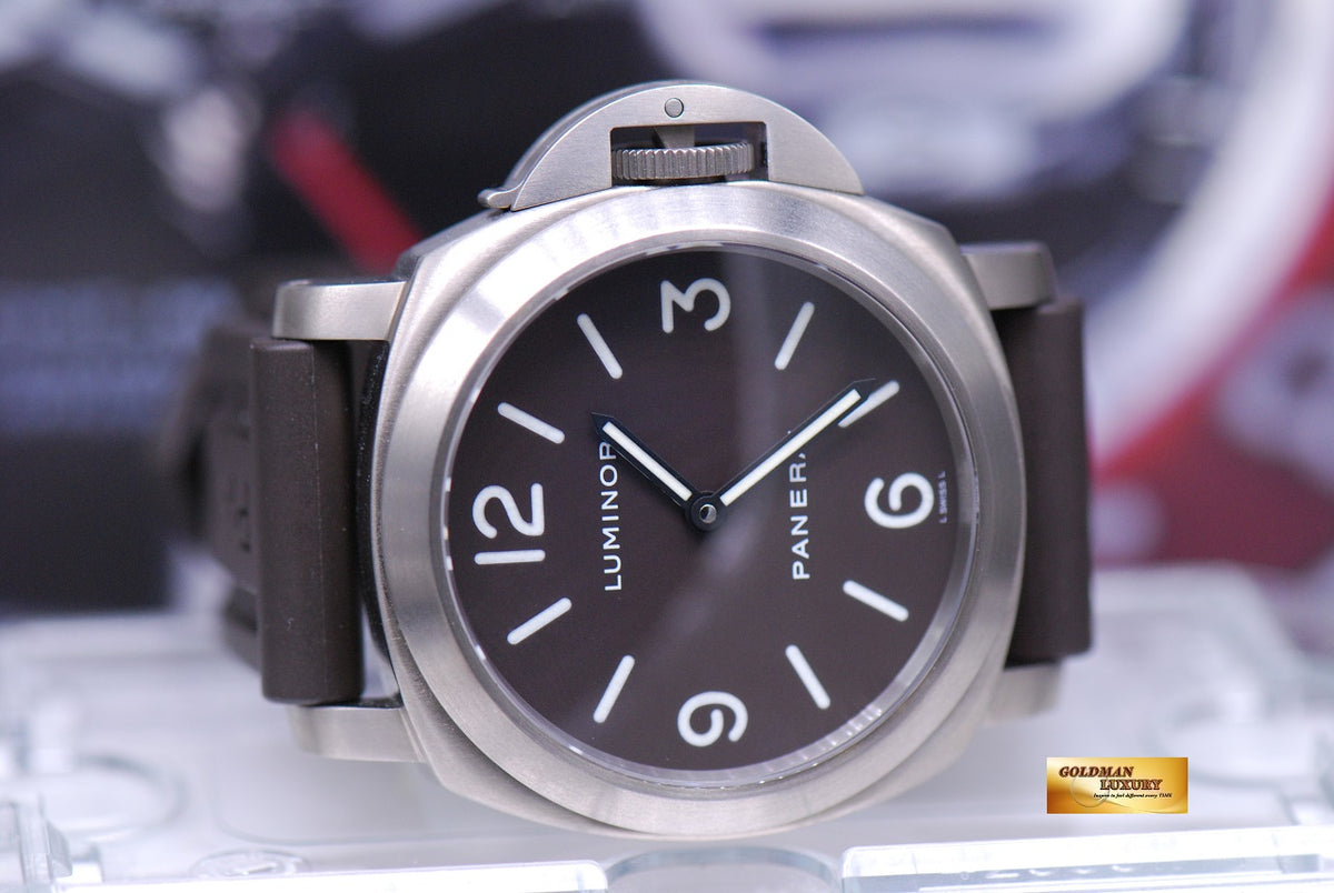 [SOLD] PANERAI LUMINOR BASE TITANIUM 44mm TOBACCO BROWN DIAL MANUAL PAM 116 RARE (MINT)
