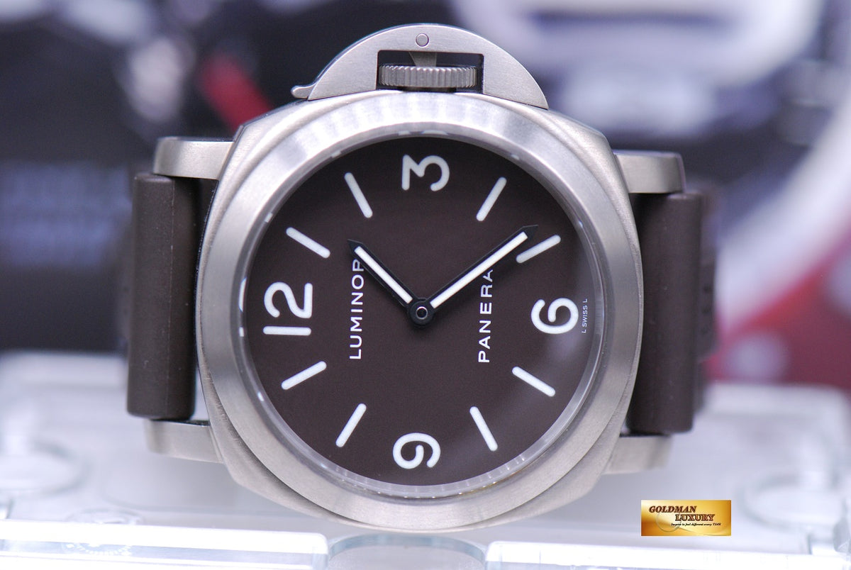 [SOLD] PANERAI LUMINOR BASE TITANIUM 44mm TOBACCO BROWN DIAL MANUAL PAM 116 RARE (MINT)