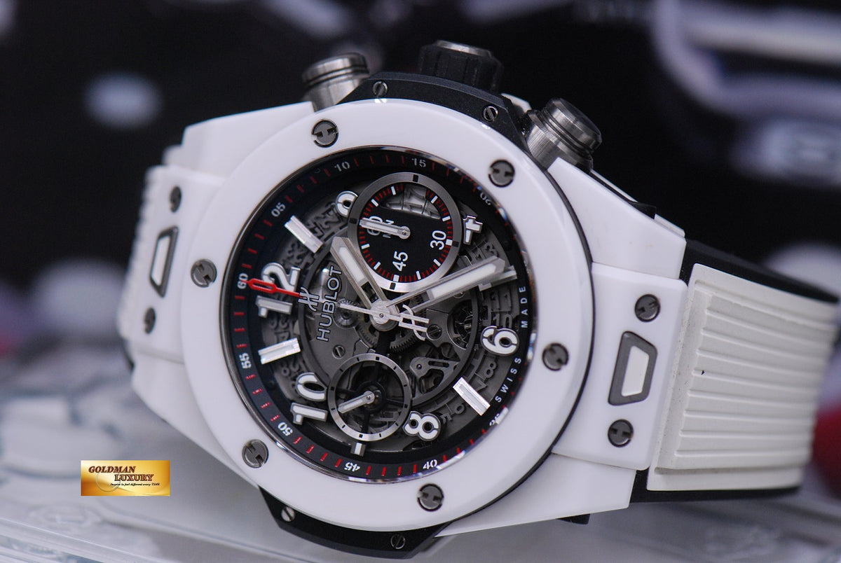 [SOLD] HUBLOT BIG BANG UNICO WHITE CERAMIC CHRONOGRAPH 45mm AUTOMATIC 411.HX.1170.RX (MINT)