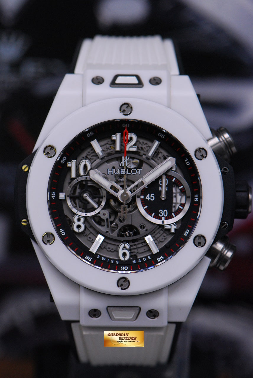 [SOLD] HUBLOT BIG BANG UNICO WHITE CERAMIC CHRONOGRAPH 45mm AUTOMATIC 411.HX.1170.RX (MINT)