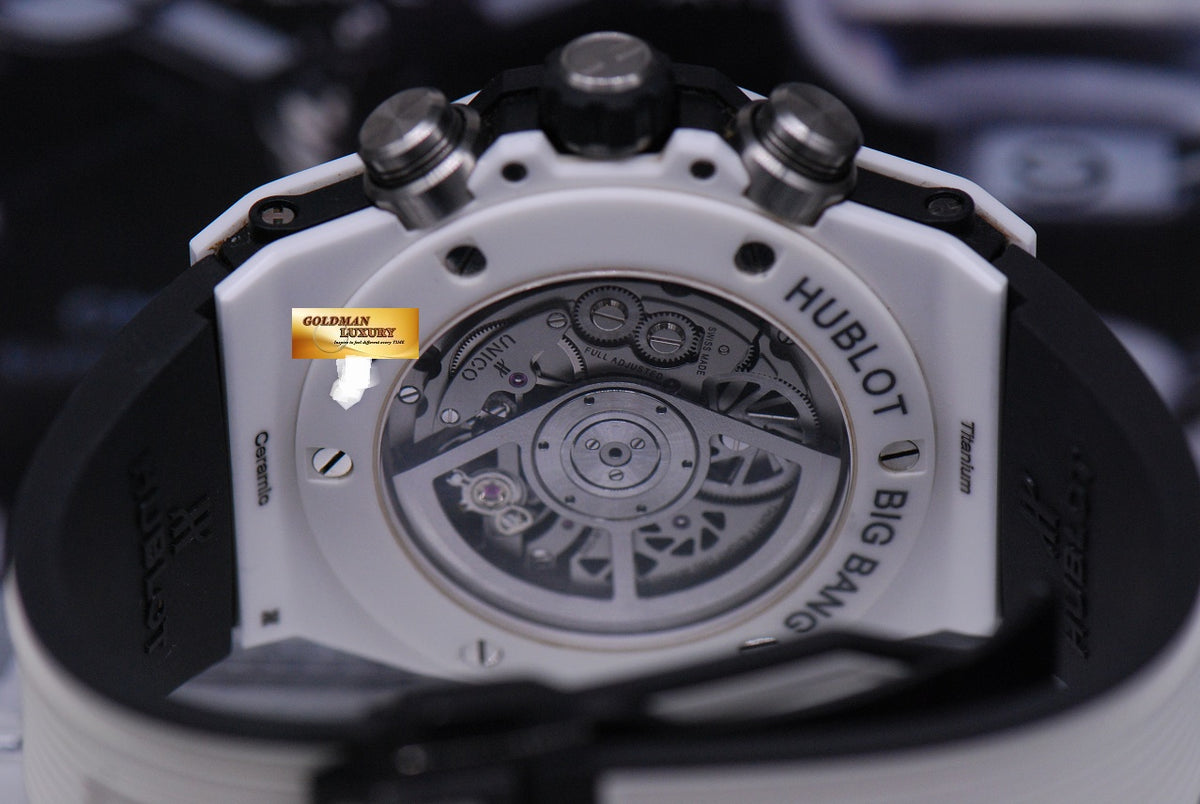 [SOLD] HUBLOT BIG BANG UNICO WHITE CERAMIC CHRONOGRAPH 45mm AUTOMATIC 411.HX.1170.RX (MINT)