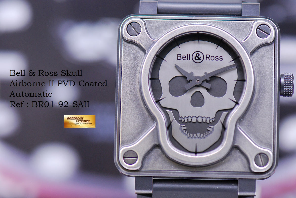 [SOLD] BELL & ROSS SKULL AIRBORNE II PVD COATED AUTOMATIC BR01-92-SAII (MINT)