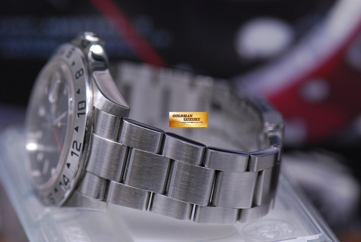 [SOLD] ROLEX OYSTER PERPETUAL EXPLORER II SOLID-END LINKS (NO PINHOLE) BLACK 16570 (MINT)