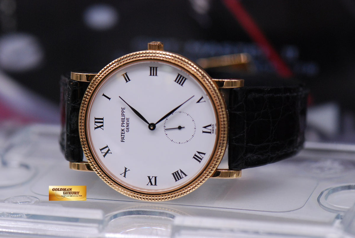 [SOLD] PATEK PHILIPPE CALATRAVA SUB-SEC ENAMEL DIAL 18K YELLOW GOLD MANUAL 3919 (NEAR MINT)