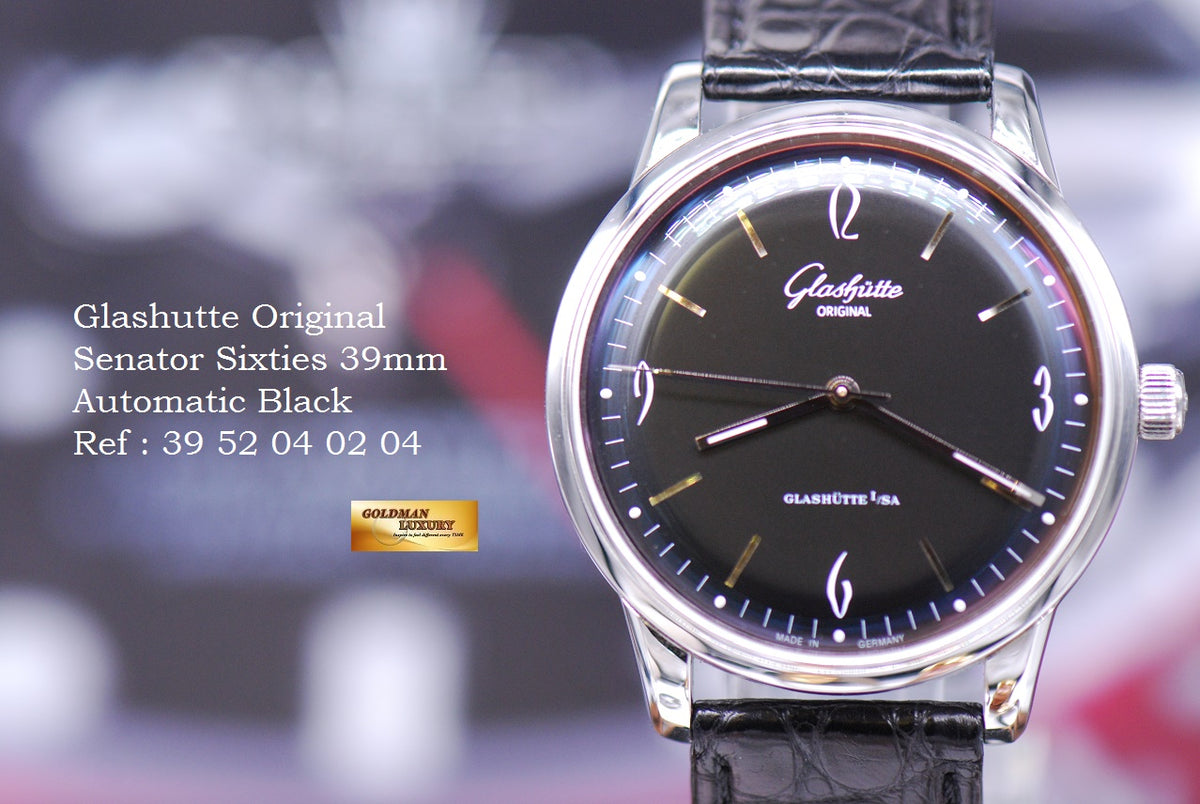 [SOLD] GLASHUTTE ORIGINAL SENATOR SIXTIES 39mm AUTOMATIC BLACK (MINT)