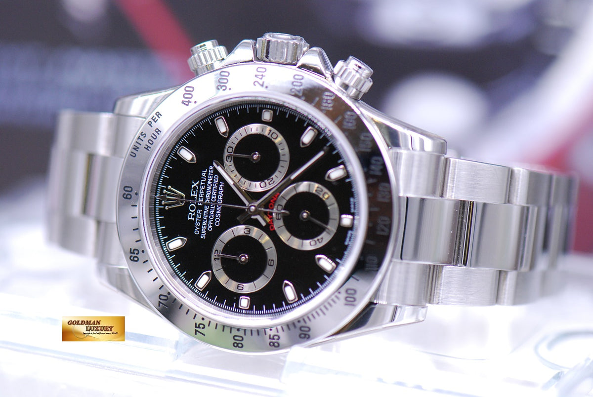 [SOLD] ROLEX OYSTER PERPETUAL DAYTONA STAINLESS STEEL BLACK 116520 (MINT)