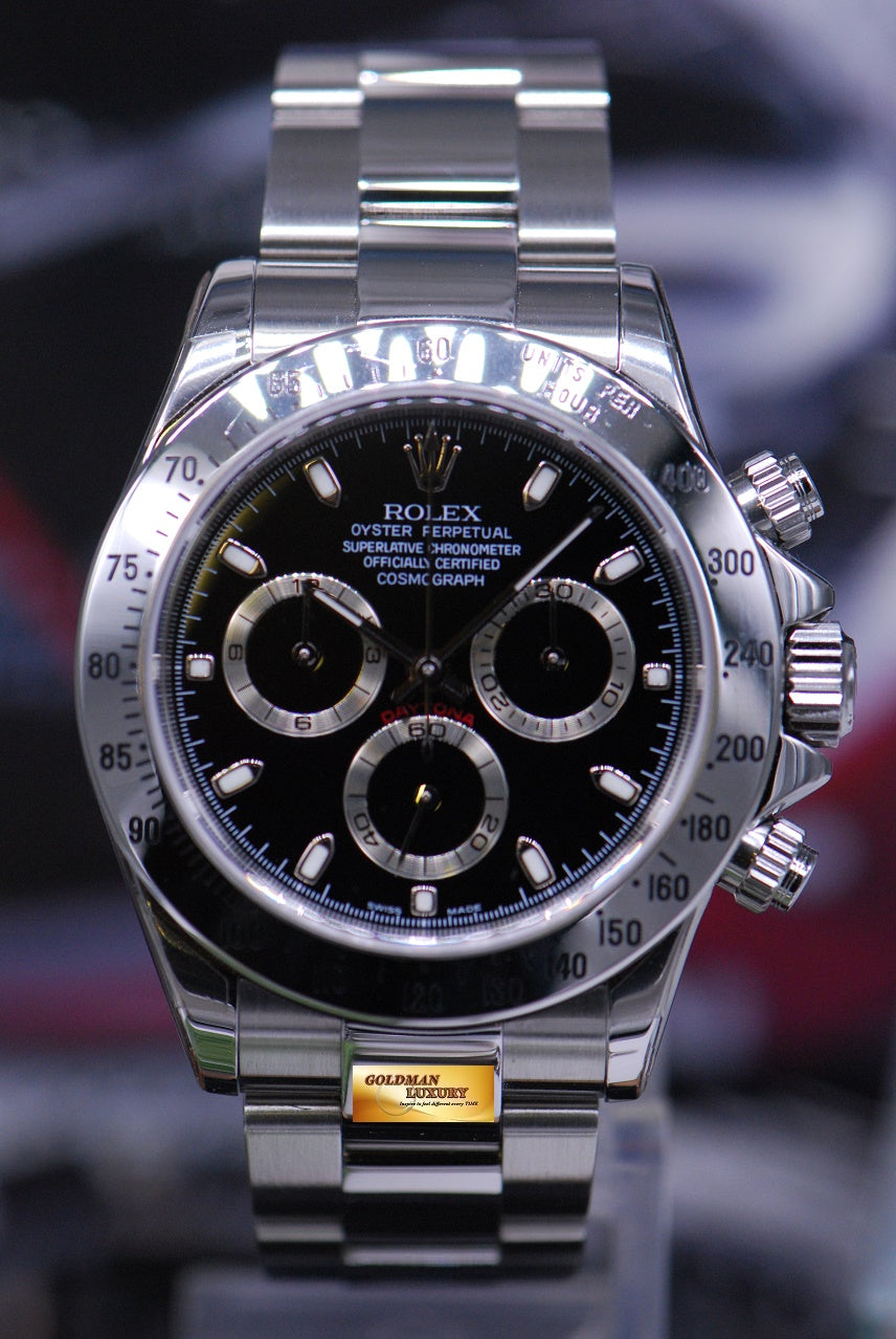 [SOLD] ROLEX OYSTER PERPETUAL DAYTONA STAINLESS STEEL BLACK 116520 (MINT)